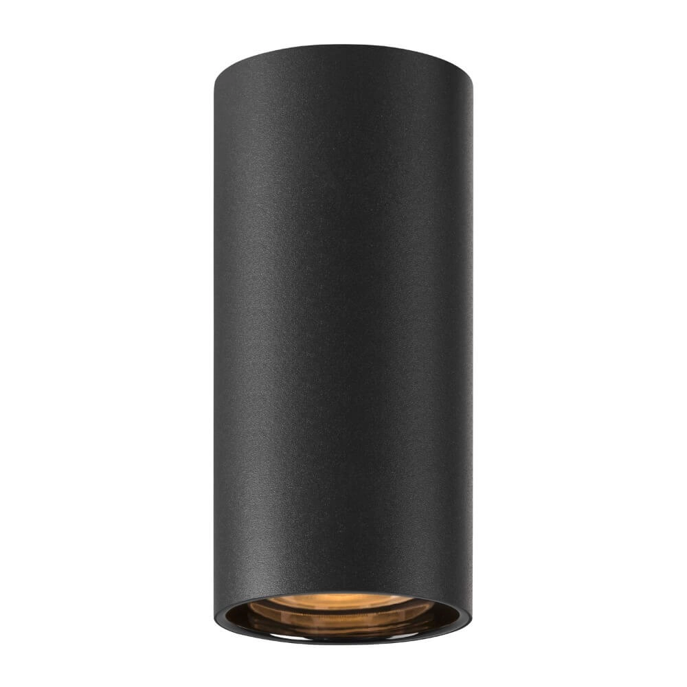 Black ceiling spotlight Asto Tube cylinder - 1x GU10