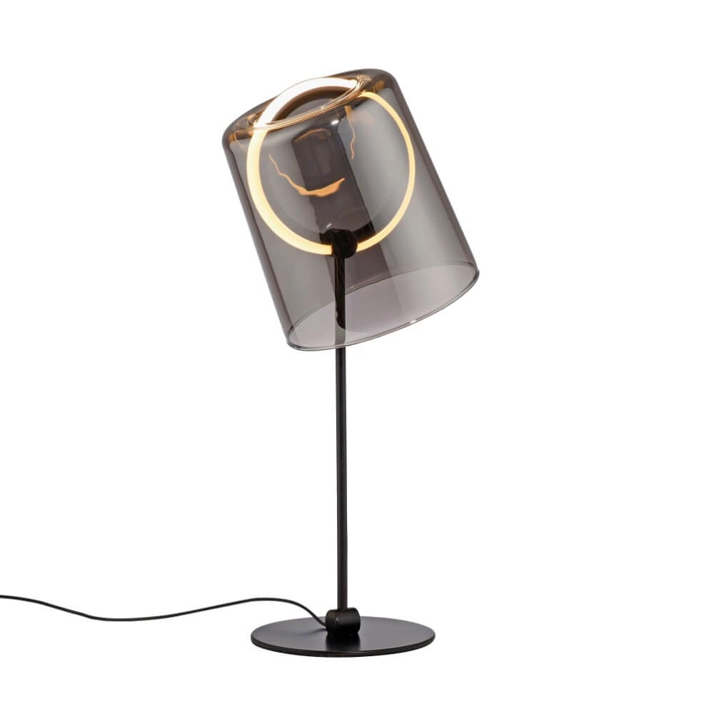 Table lamp Zula black with smoke glass