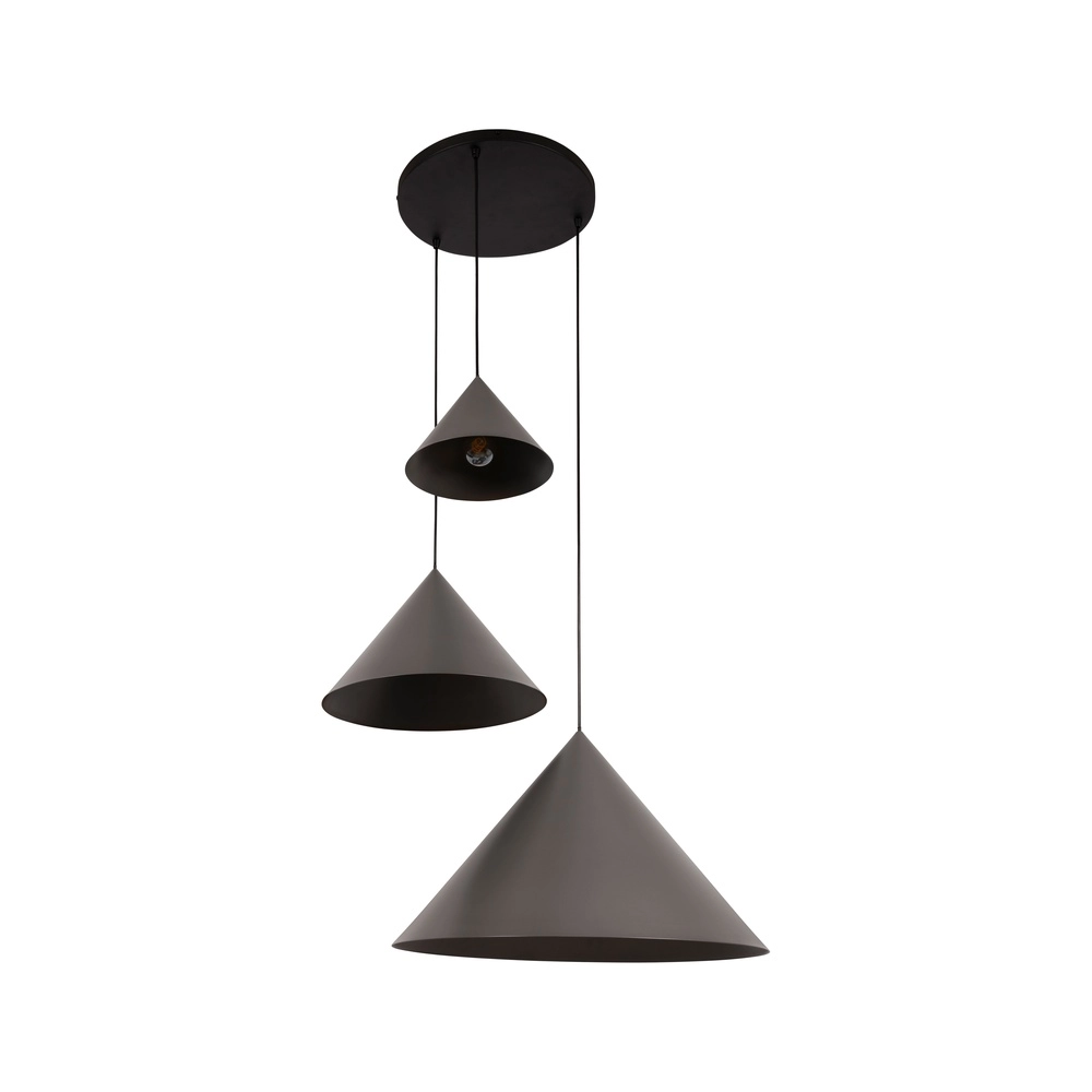 3-light vide pendant lamp Spitze grey Lucide Vibes 5411212212207