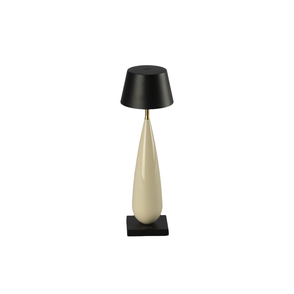 Rechargeable table lamp Frejus black with ceramic