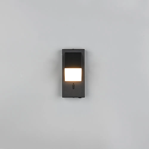 Wall spot black Raglan with switch Trio 4017807614749