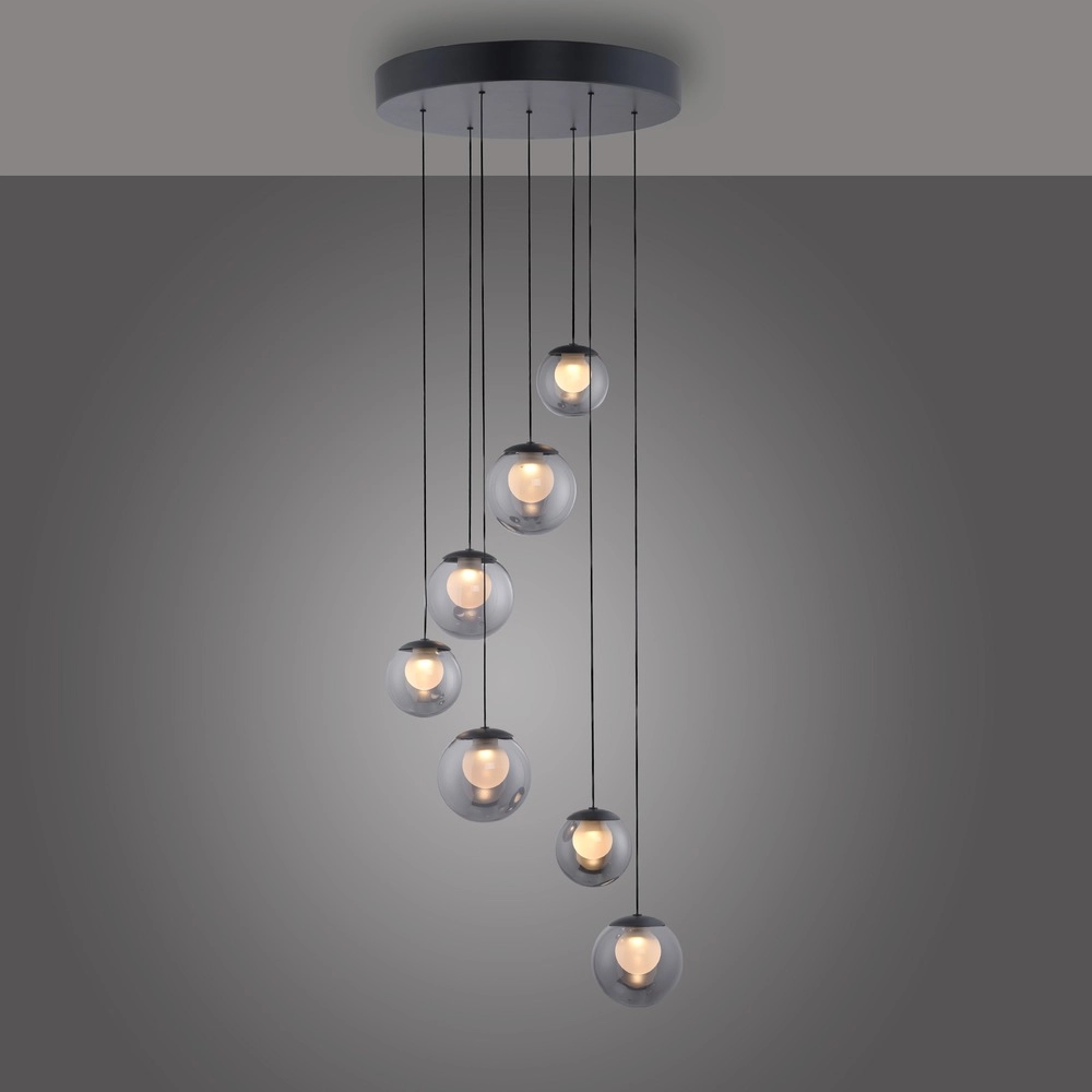 7-light pendant lamp Pure Popup mystic grey Paul Neuhaus 4012248396674
