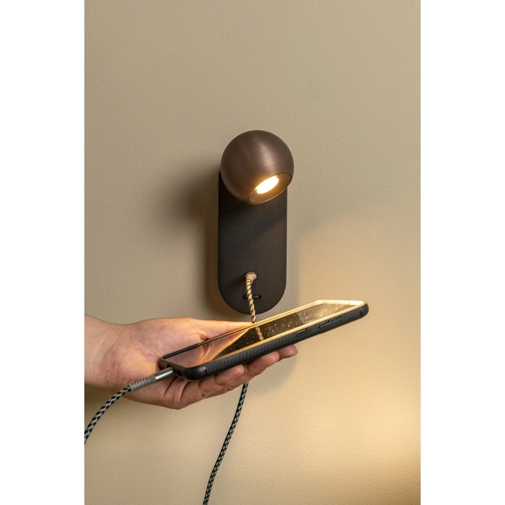 Wall lamp bulb Montana Design coffee brown Premium by Lucide 5411212680136