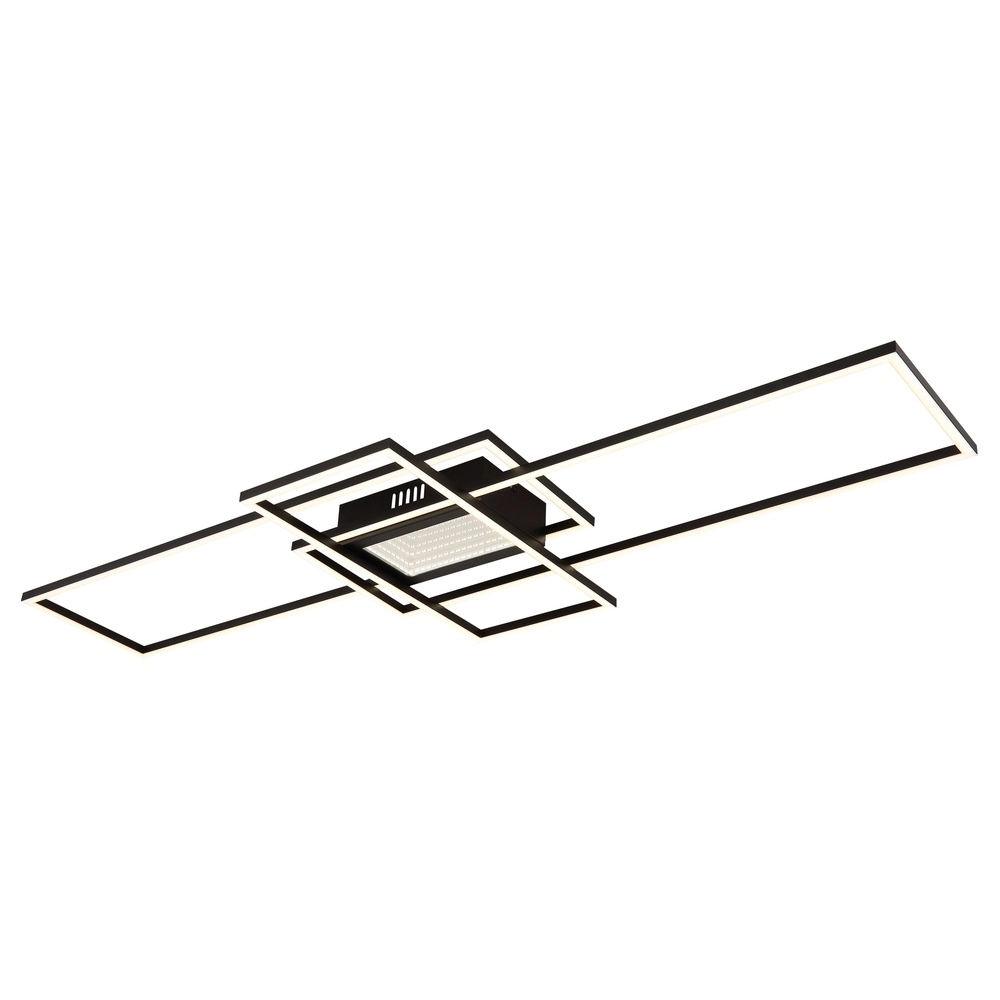 Modern ceiling lamp Saunders Black rectangle110cm