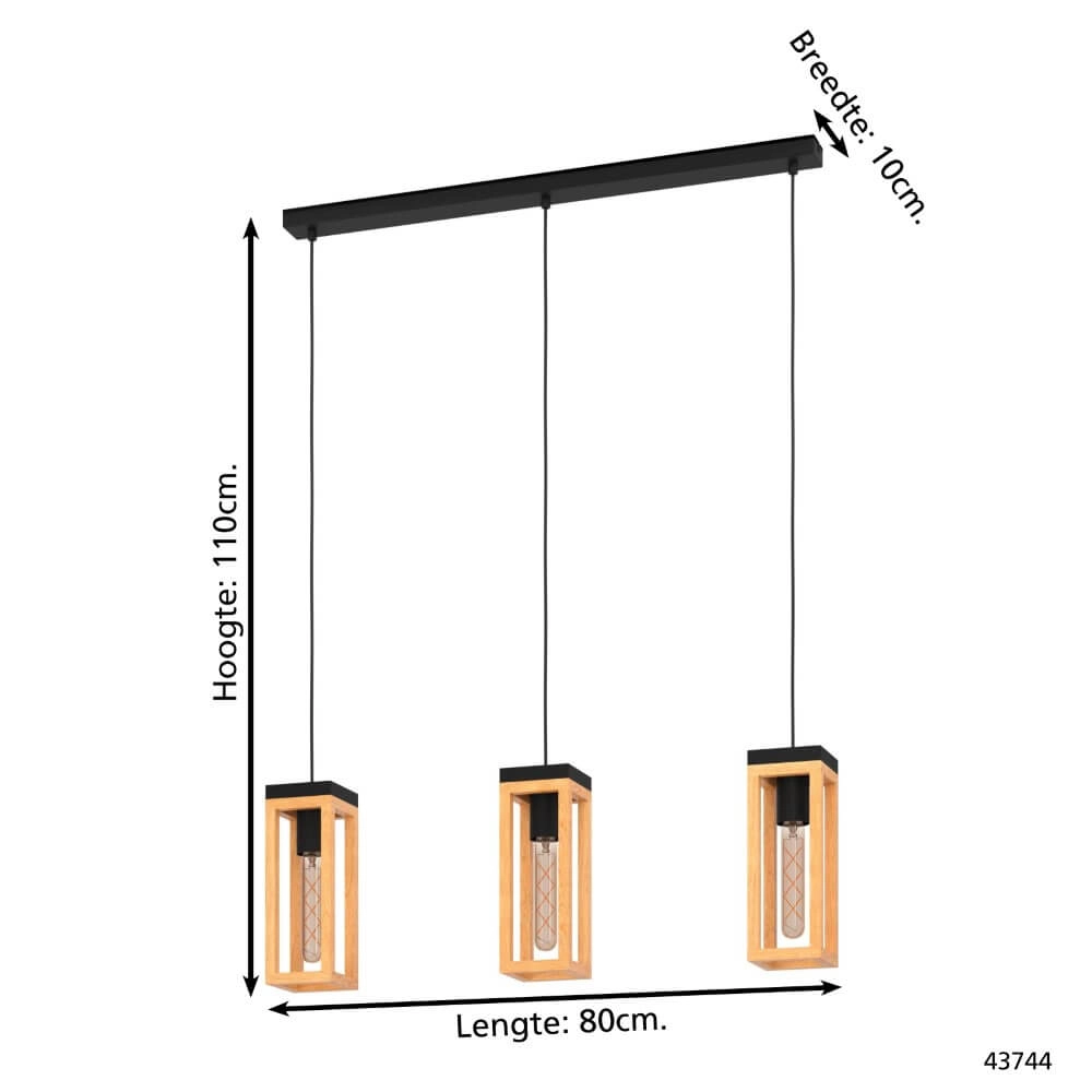 Wooden dining table lamp Nafferton Eglo 9002759437442