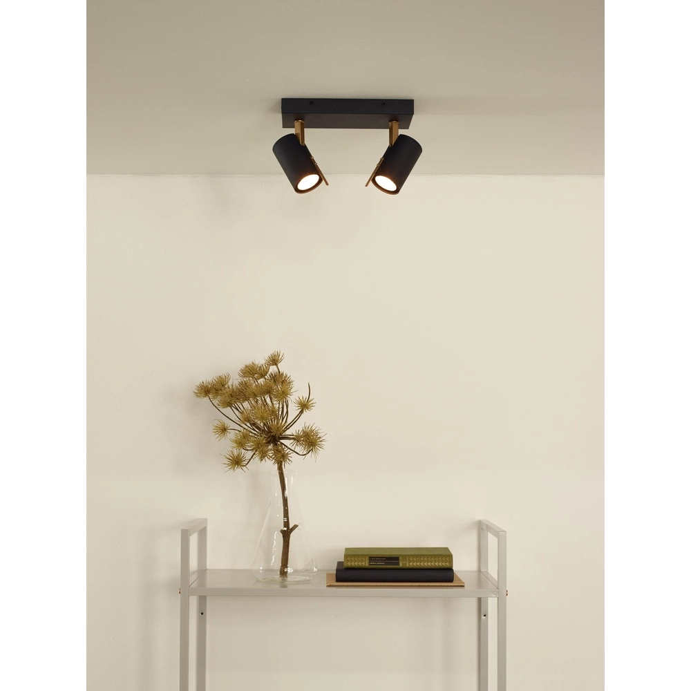 Ceiling lamp Grony 2-light black Lucide 5411212176905