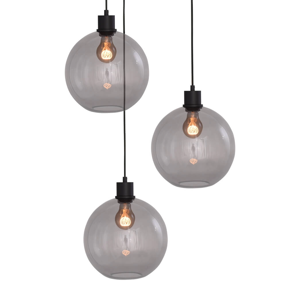 Vide hanging lamp Lazise 3x Ø 25cm black Masterlight 8718121303543
