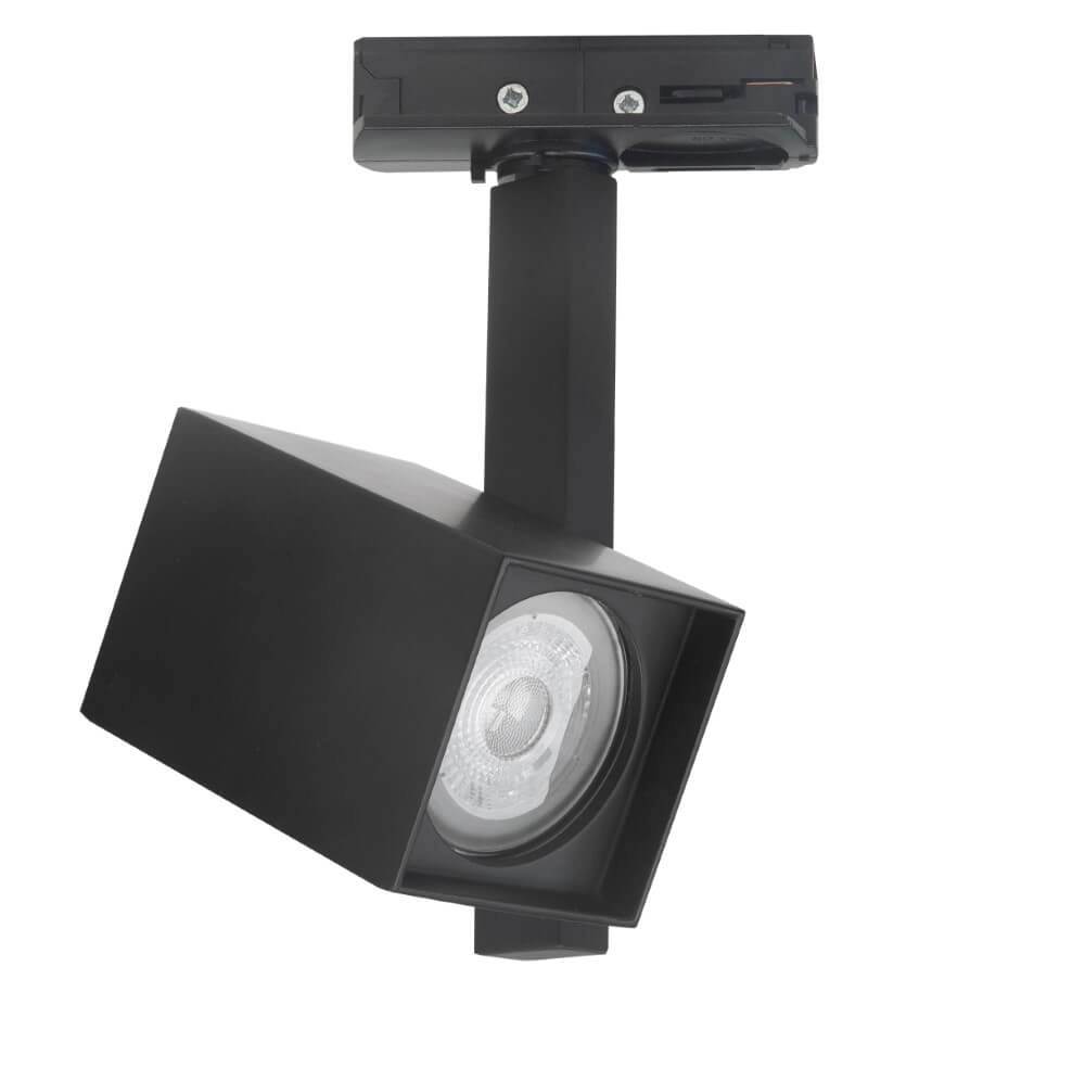 1-phase square track spotlight Oslo black - GU10