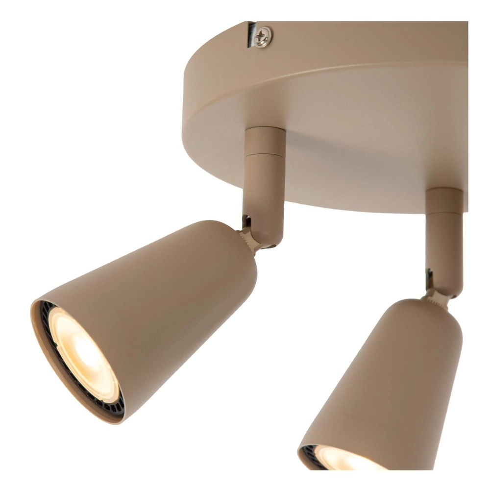 Ceiling spotlight Tiana 3-light taupe Lucide 5411212650412