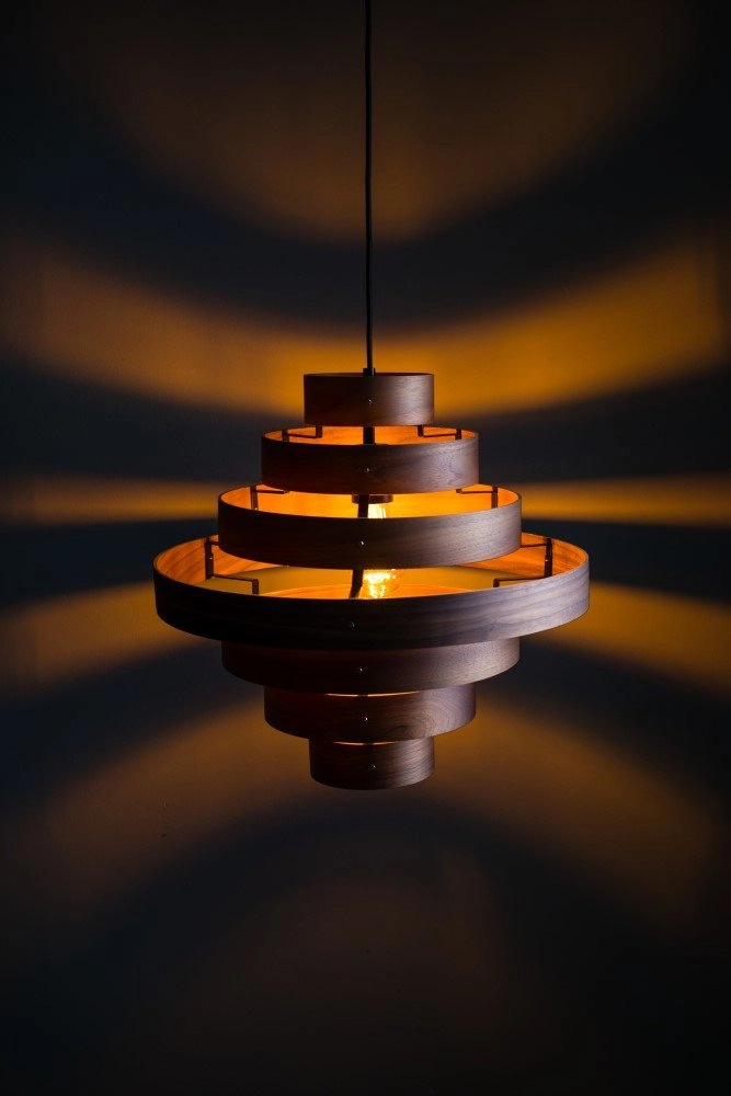 Tough pendant lamp Walnut 7-ring wood brown ETH 8719075185759