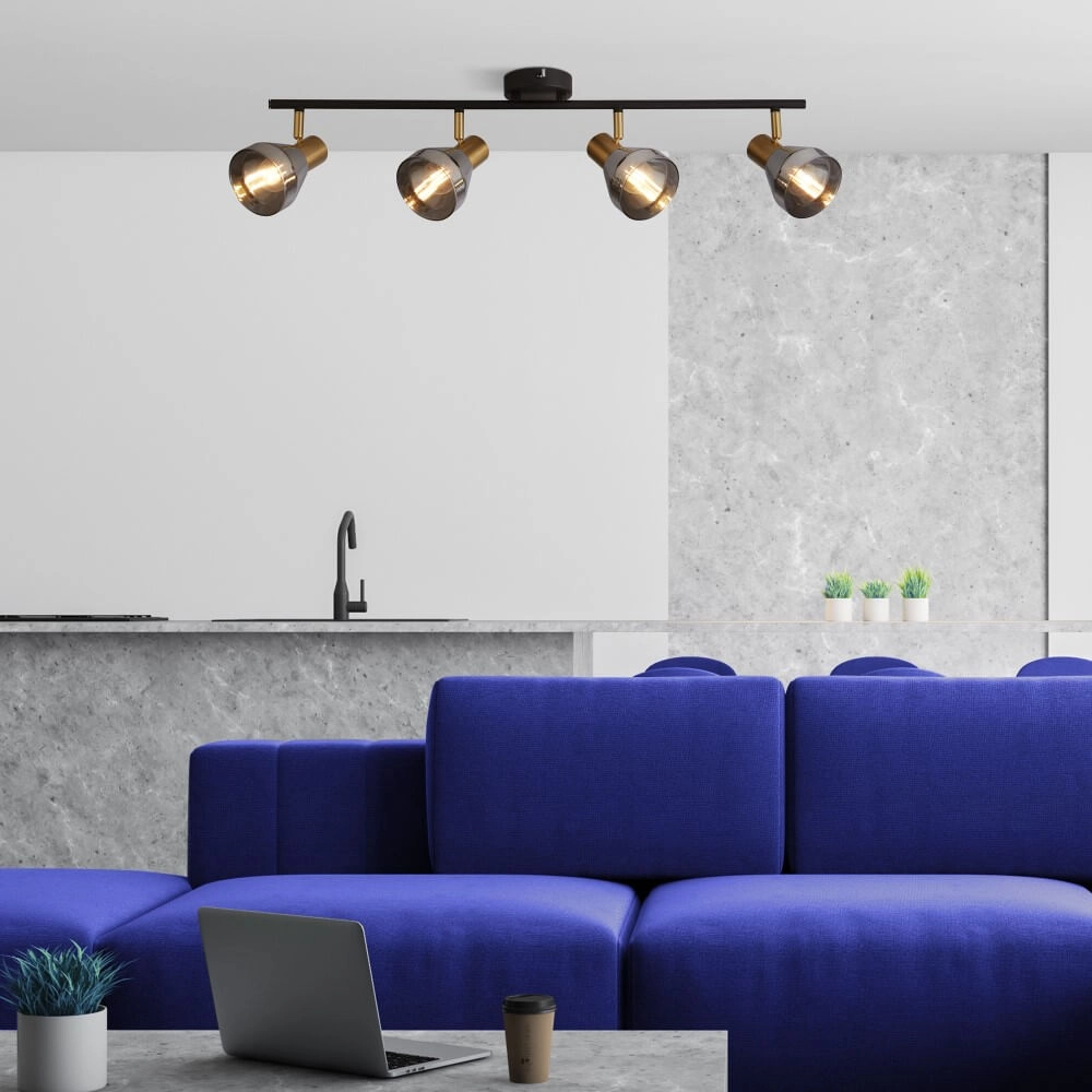 Ceiling light Westminster with smoke glass 4-light Searchlight 5053423227917