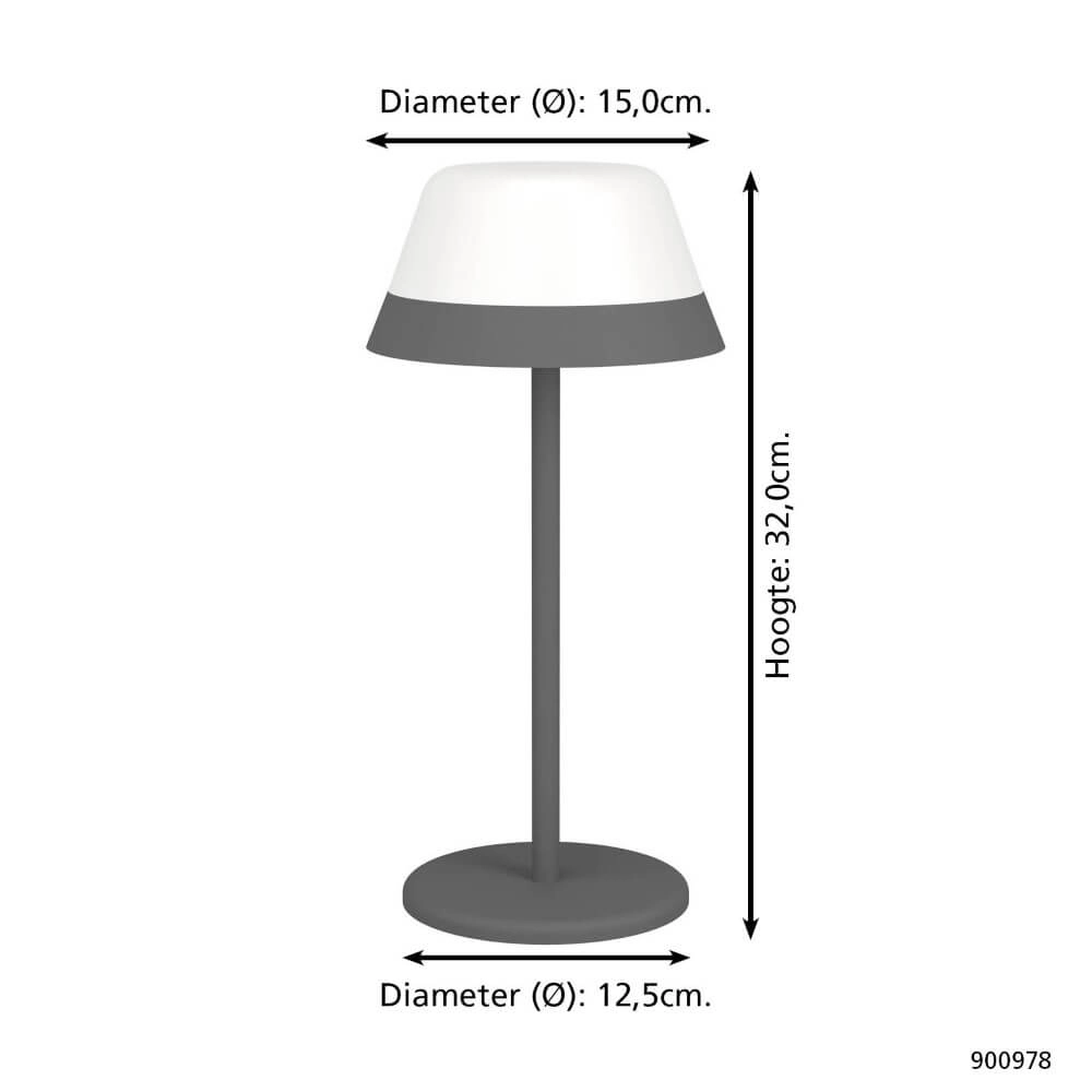 Table lamp Meggiano Design Grey Eglo 9008606297696