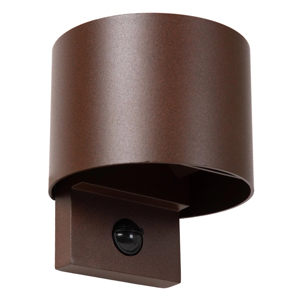Round wall lamp Tadzio with sensor rust brown