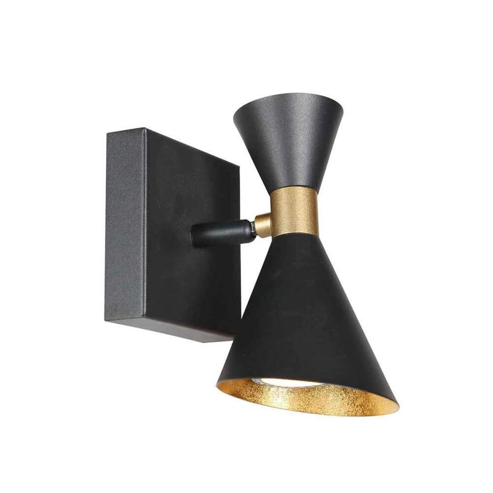 Design wall lamp Preto black with gold