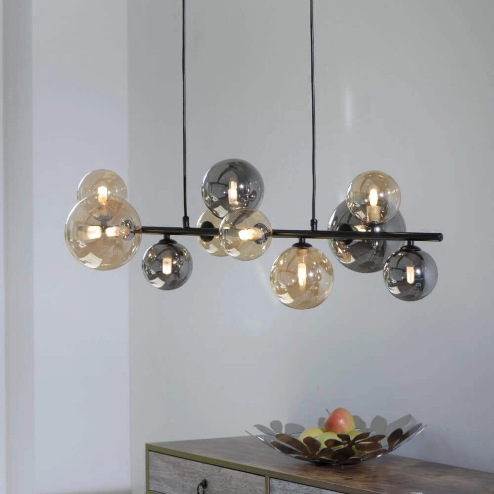Black pendant lamp Popsicle Design 10-light Paul Neuhaus 4012248375495