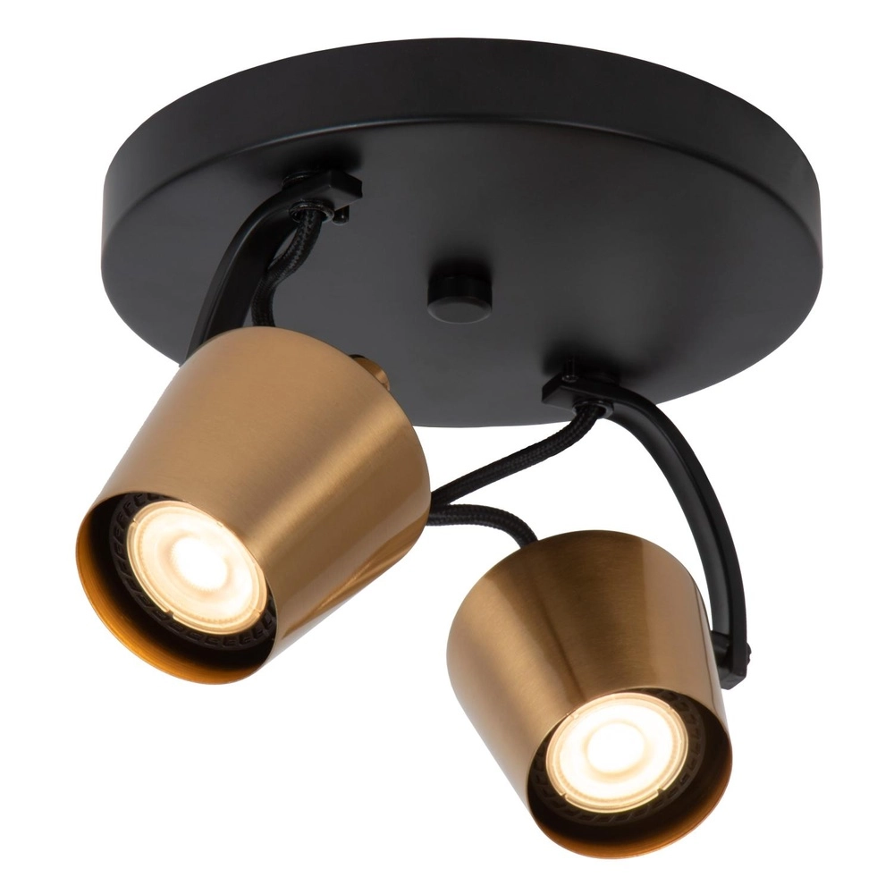 2-light ceiling lamp Emile black with gold Lucide 5411212510082