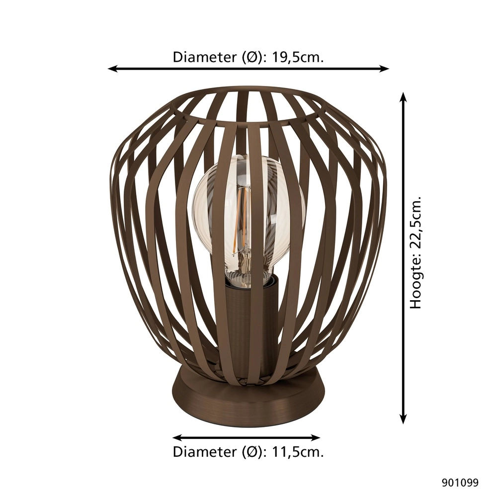 Bronze table lamp Espinal Ø 19,5cm - 1x E27 Eglo 9008606312603