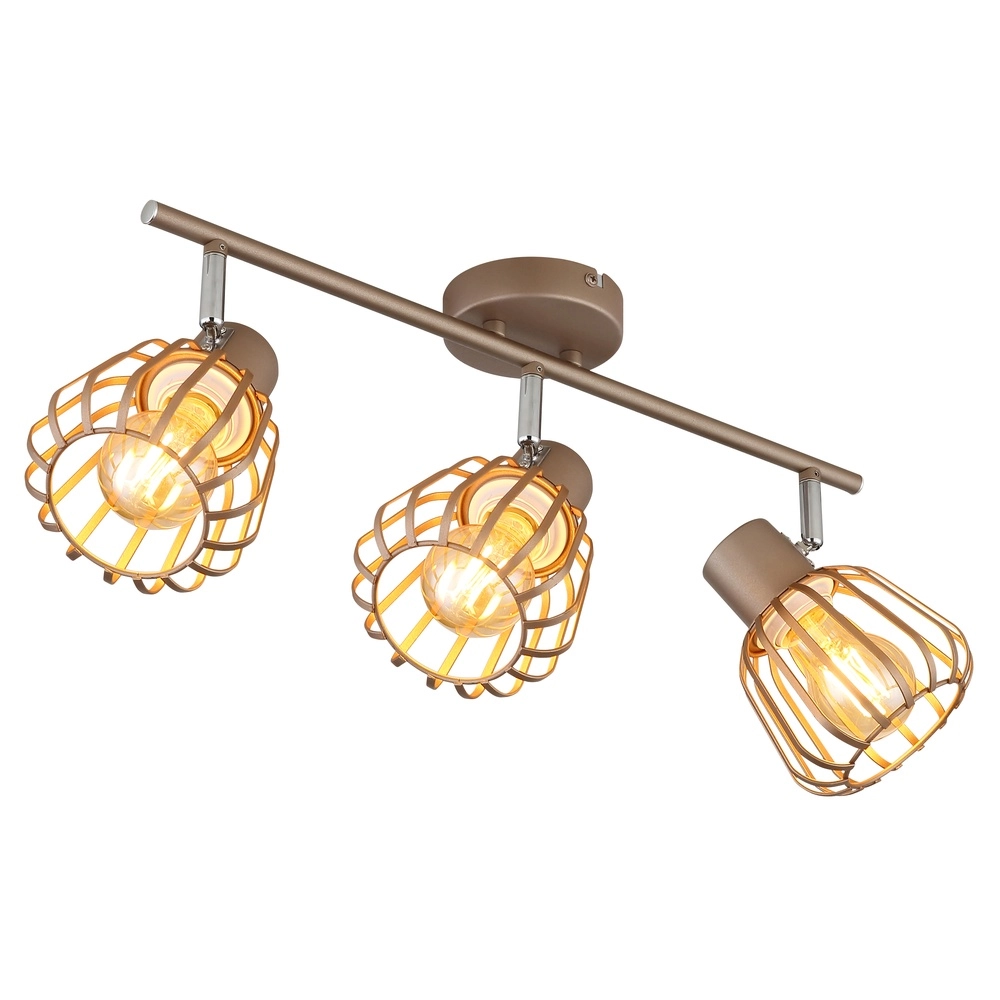 Ceiling lamp Olin 3-light coffee brown