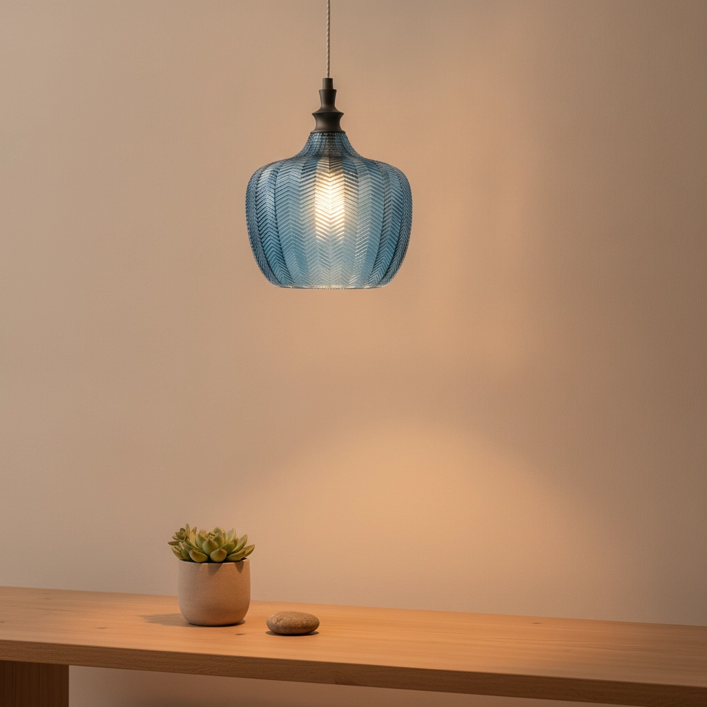 Pendant lamp Loni blue glass