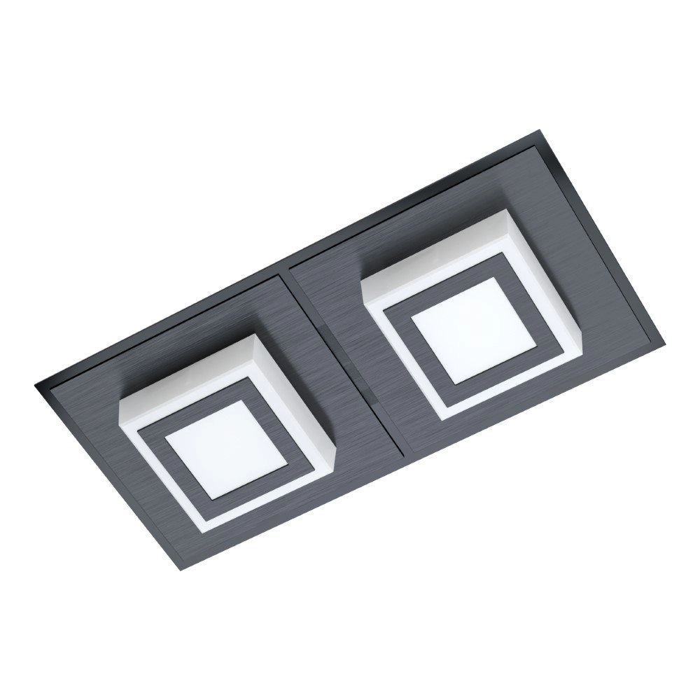 LED flush ceiling light Masiano 1 2-light black