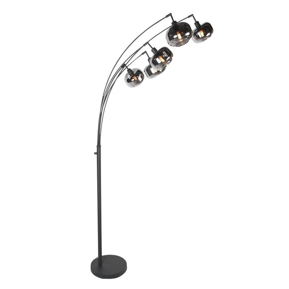 Black floor lamp Tenebris 5-light