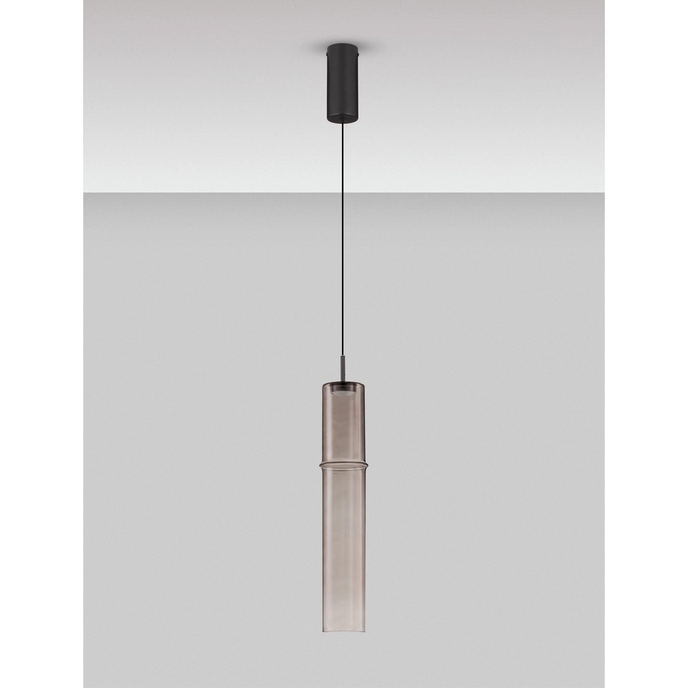 Unique pendant lamp Sano 1-light smoke glass Lyora 5212017474018