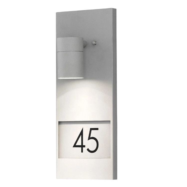 Wall spotlight Modena Adress grey with house number