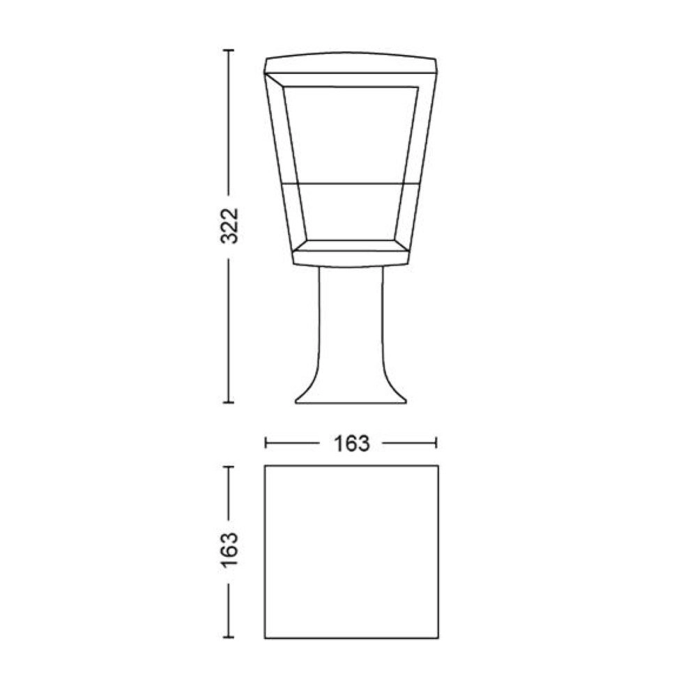 Pedestal Outdoor lamp Hue Econic black square Philips 8718696170595