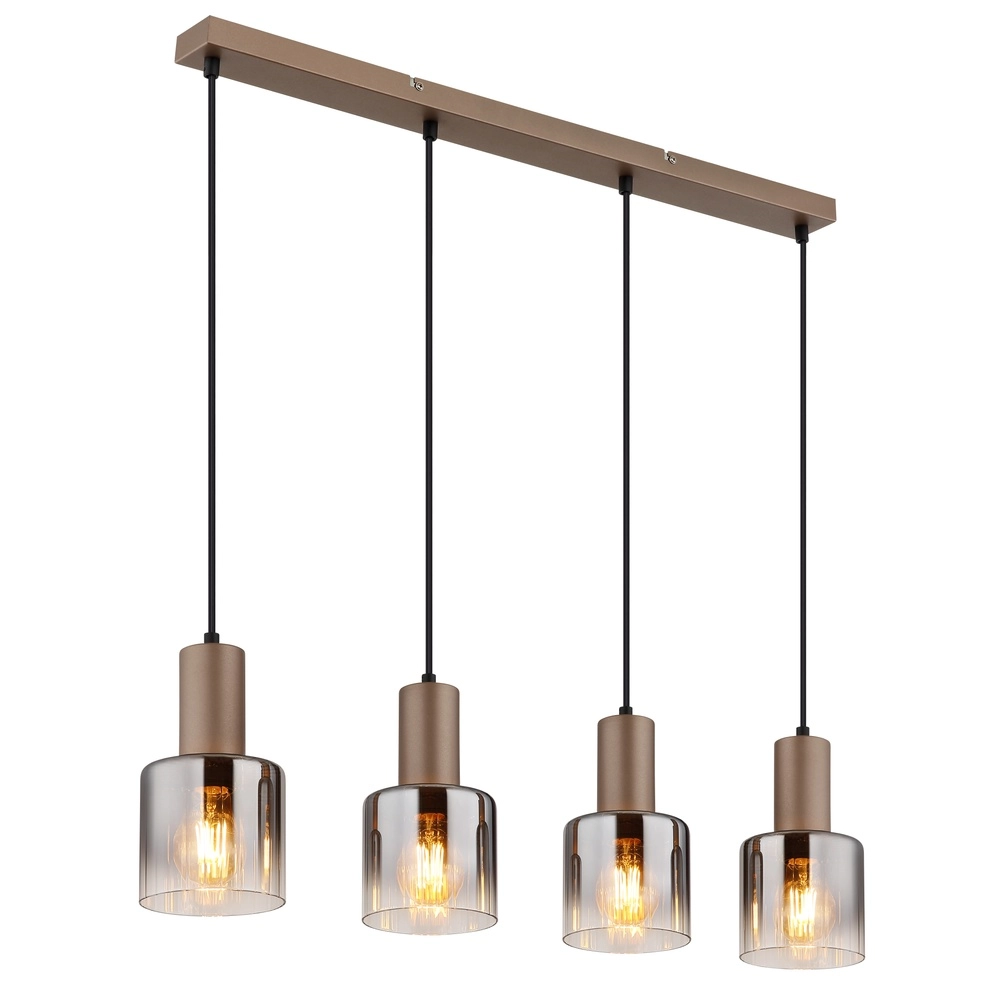 Pendant lamp Walton 4-light coffee brown