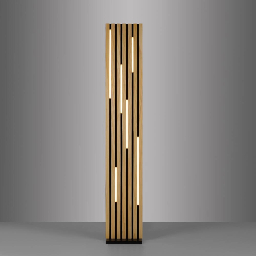 Design floor lamp Q-Akustik wood Paul Neuhaus 4012248385401