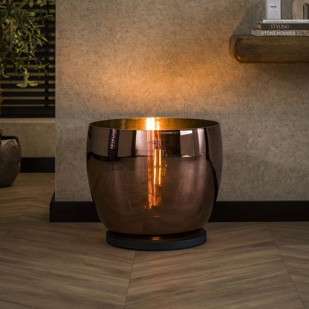 Floor lamp copper glass UP Ø 48cm - 41cm high