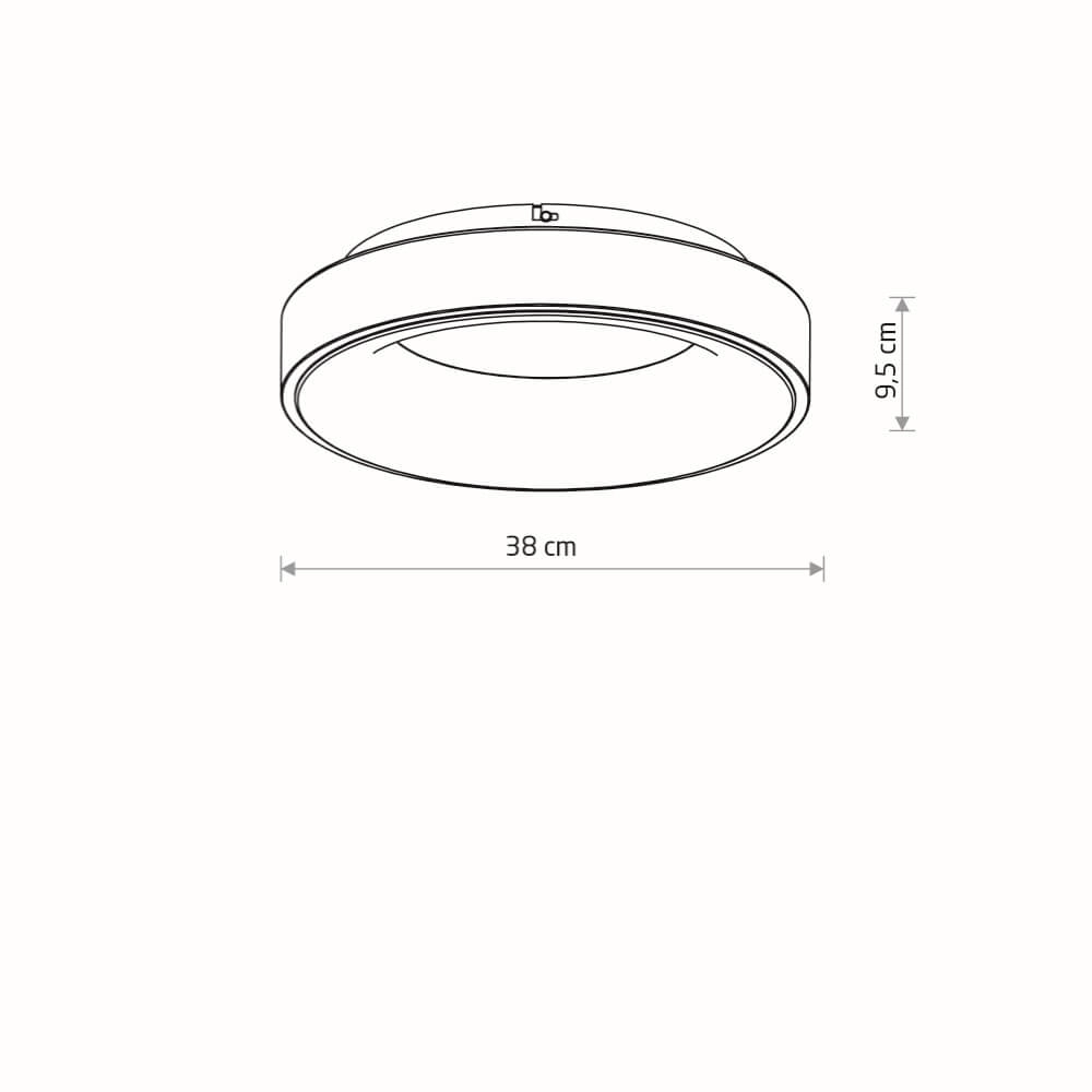 Round ceiling lamp Nikki Round white Ø 38cm Lyora 5903139112000