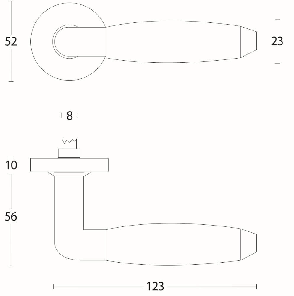 Modern door handle Combi Sprung stainless steel Intersteel 8714186061114