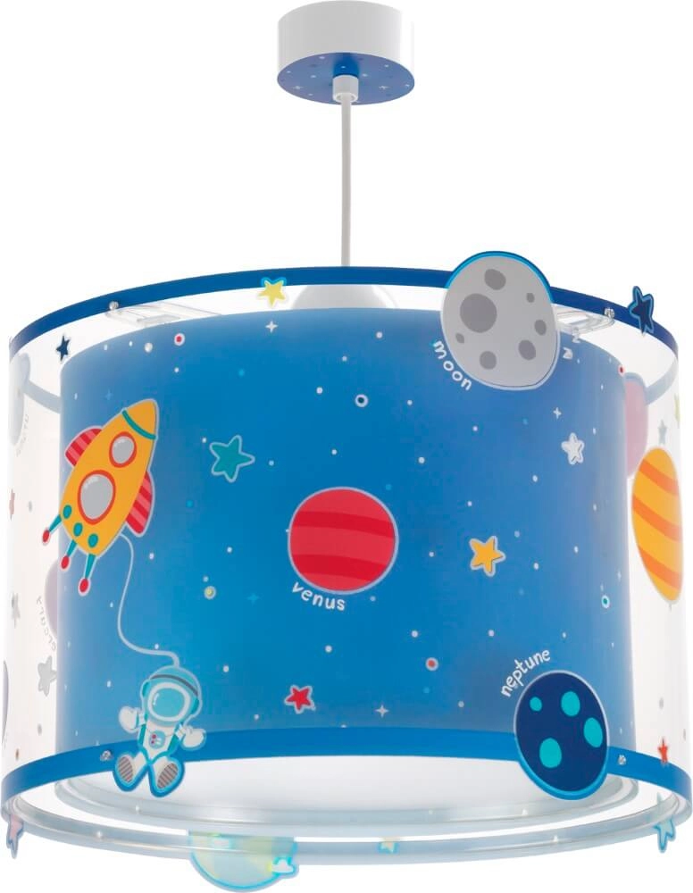 Children's room pendant lamp Planets blue