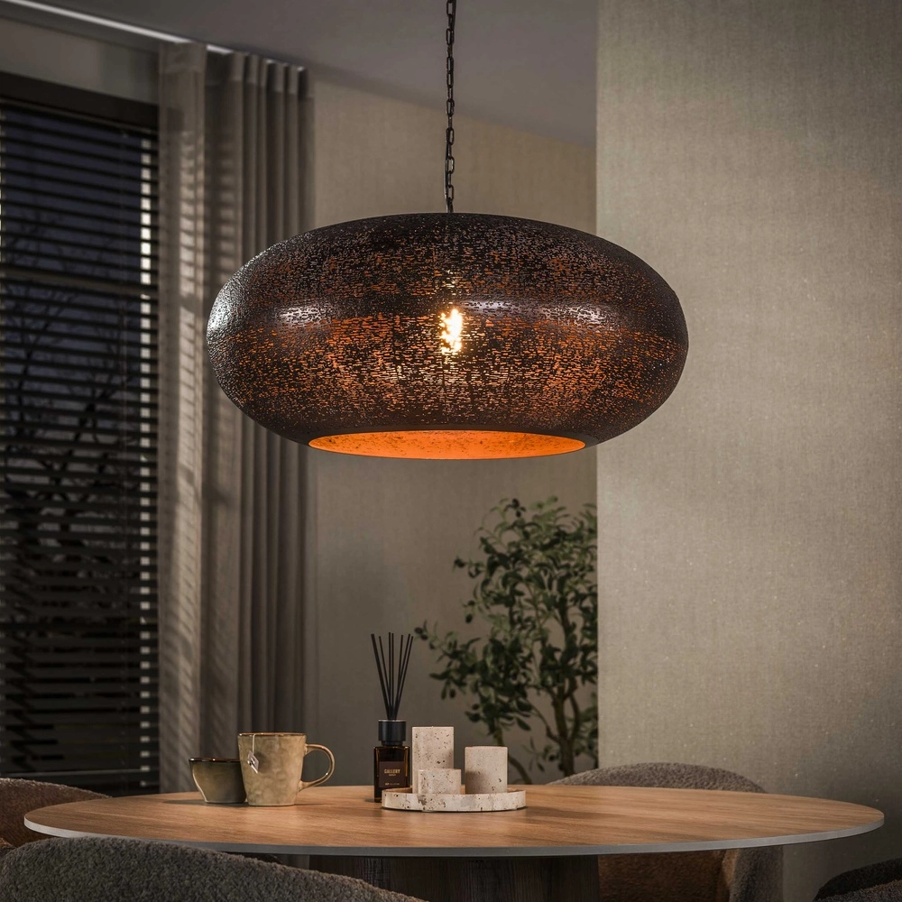 Landelijke hanglamp Cielo antiek koper Ø 68cm