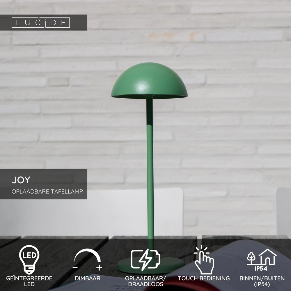 Rechargeable table lamp Joy IP54 green Lucide 5411212151964