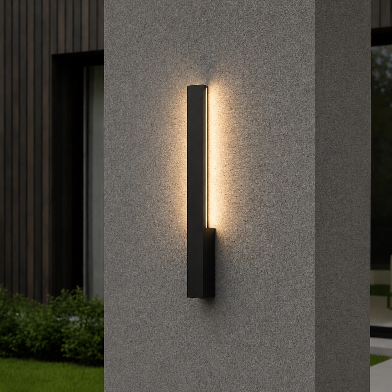 Sleek wall lamp Isos black 61cm