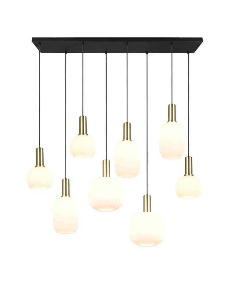 Dining room pendant lamp Diva 8-light - white glass Trio 4017807614527