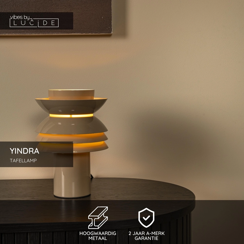 Table lamp Yindra taupe Lucide Vibes 5411212650160