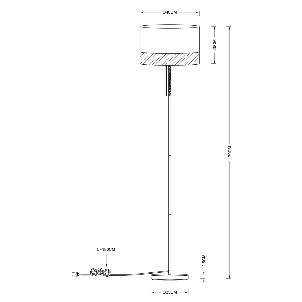Floor lamp Chipsy with wood look Ø 40cm Globo 9007371337811