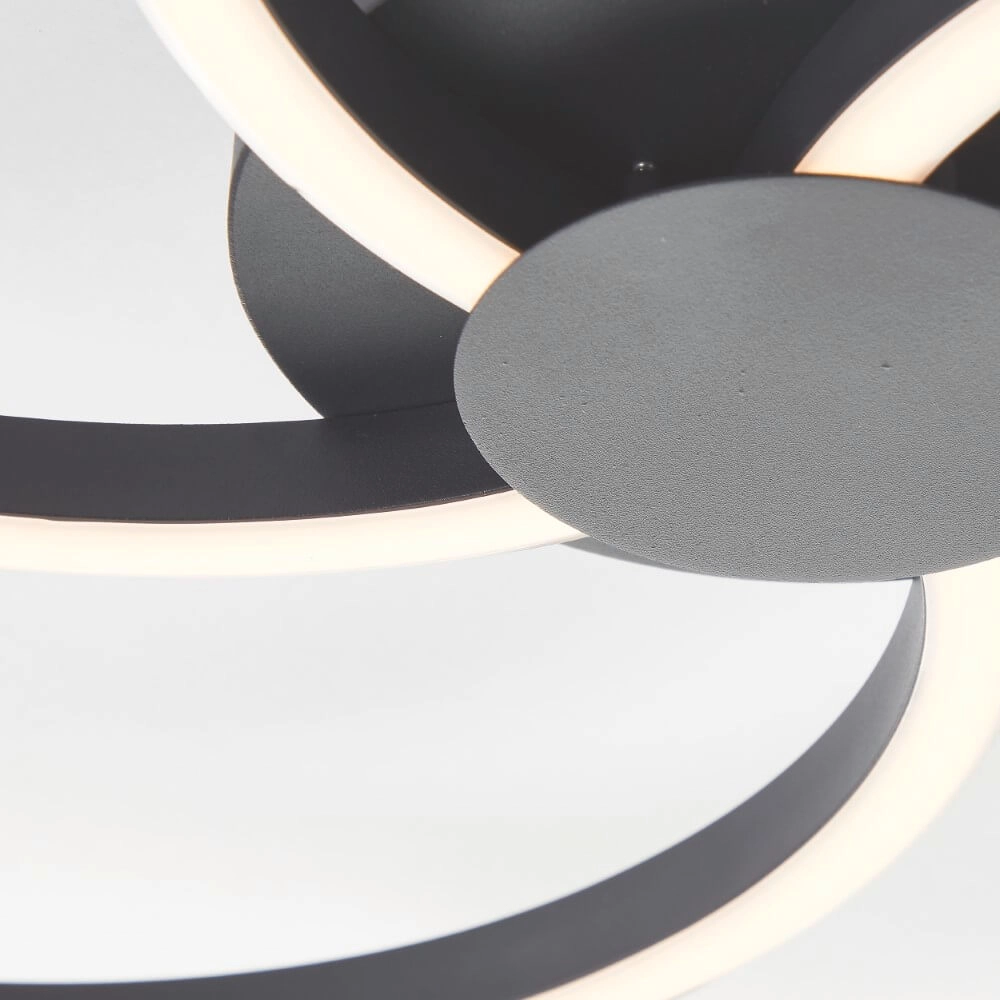 Dimmable ceiling light Fico black Brilliant 4004353441233