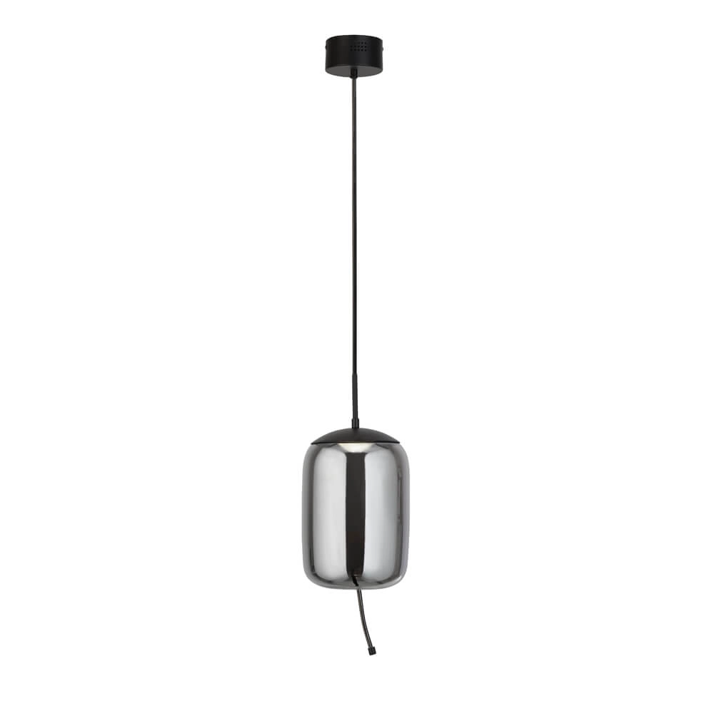 Pendant Lamp Glass Lisbon black with smoke cylinder glass