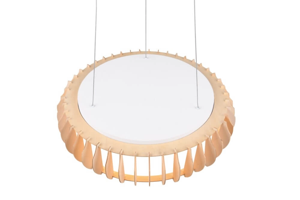 Wooden pendant lamp Monte Ø 60cm Trio 4017807600100