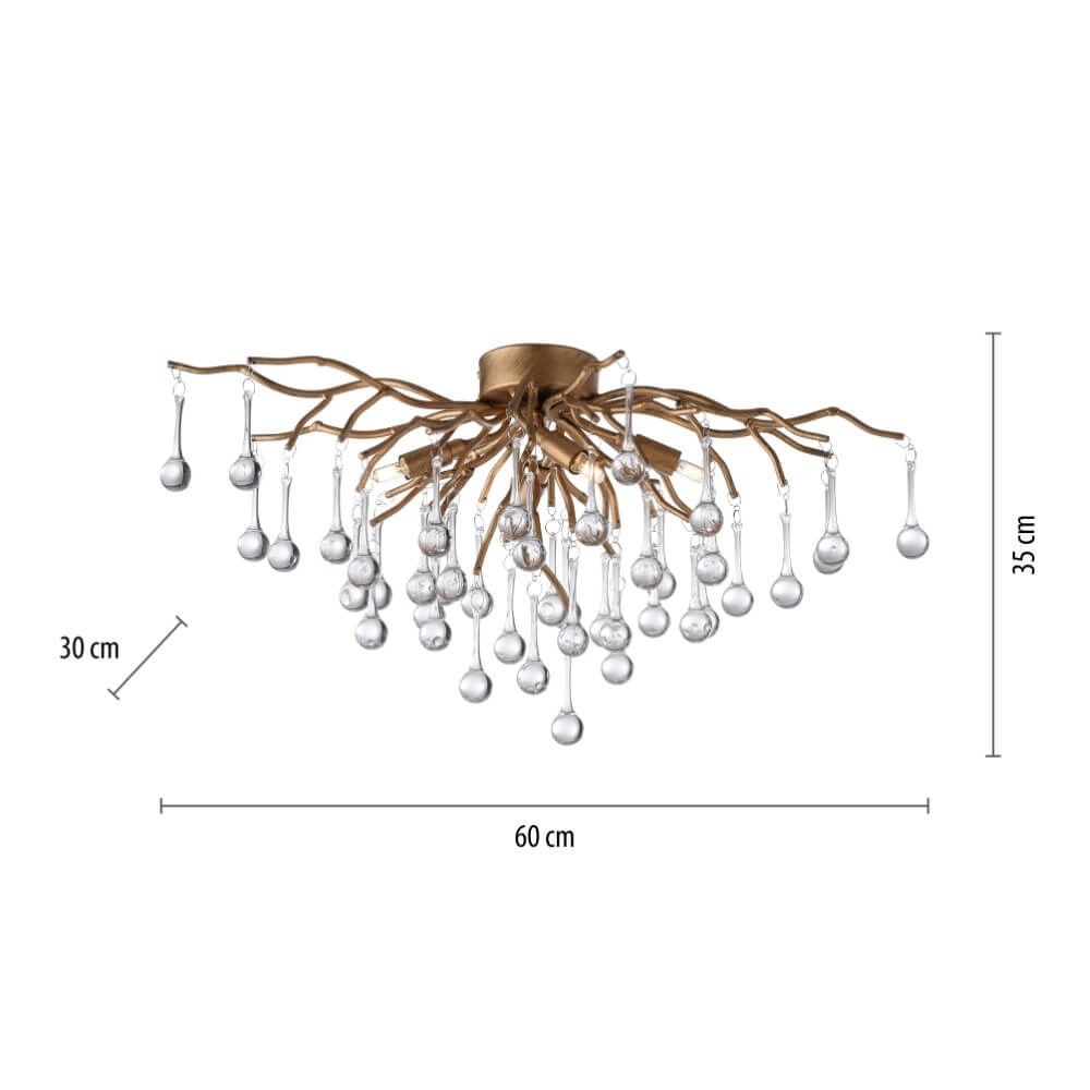 Chandelier Icicle brass 60cm Paul Neuhaus 4012248352069