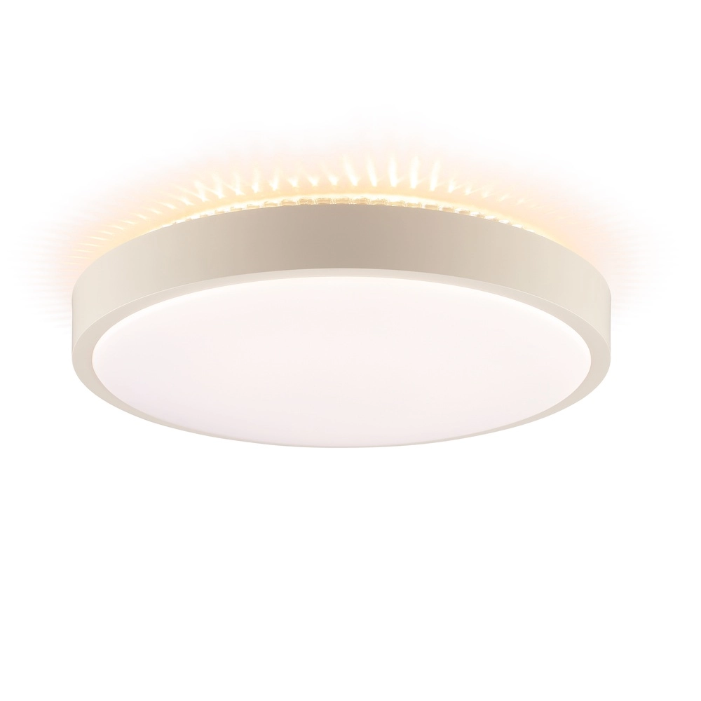 Ceiling light Solistra sand brown with white Ø 34,5cm