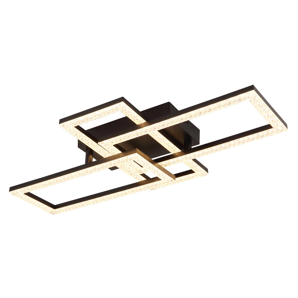 Black design ceiling lamp Sapena with crystal