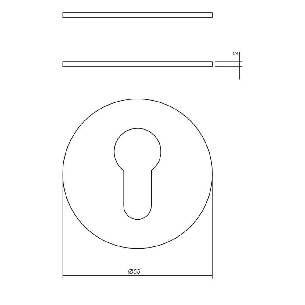Set of 2 Cylinder Rosettes Tira self-adhesive stainless steel Intersteel 8714186586501
