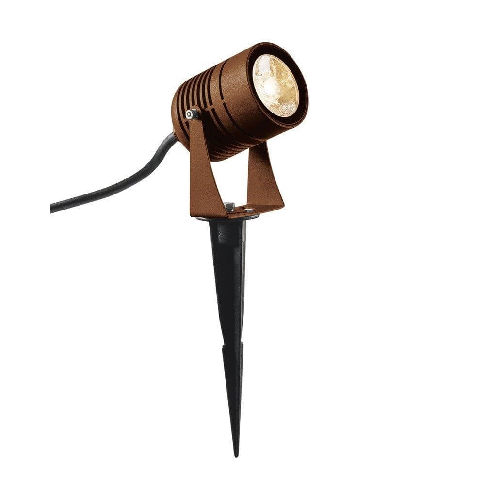 Garden spotlight Led Spike 6w - 3000K - 8cm rust brown
