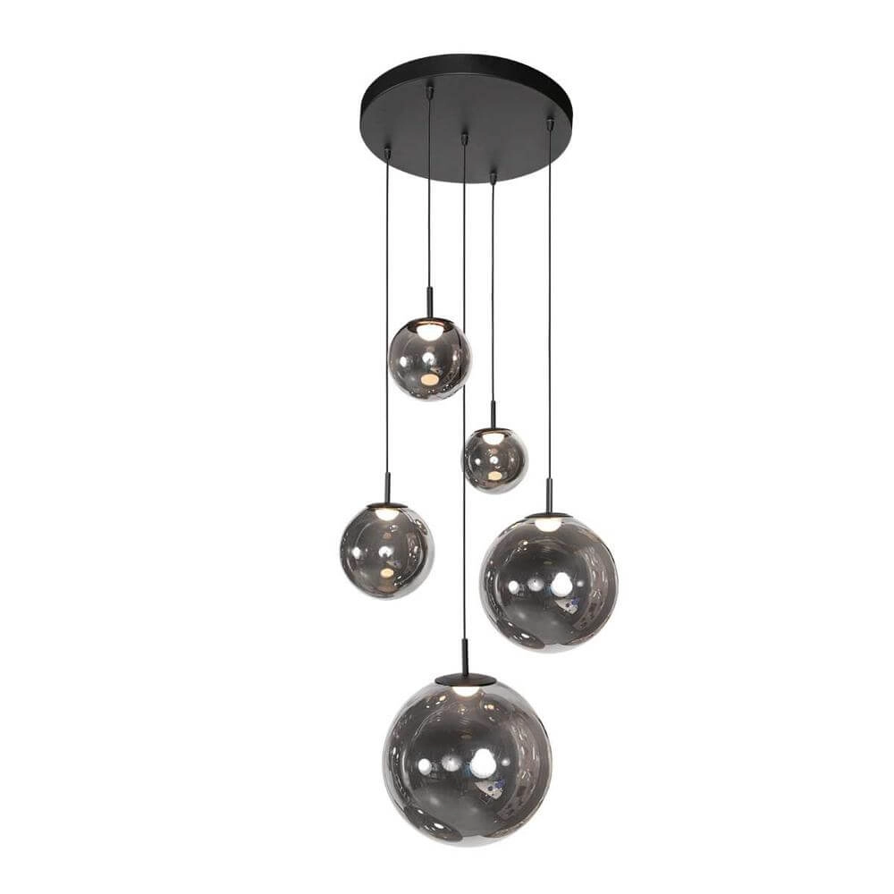 Vide pendant lamp Bollique black 5-lights Steinhauer 8712746177947