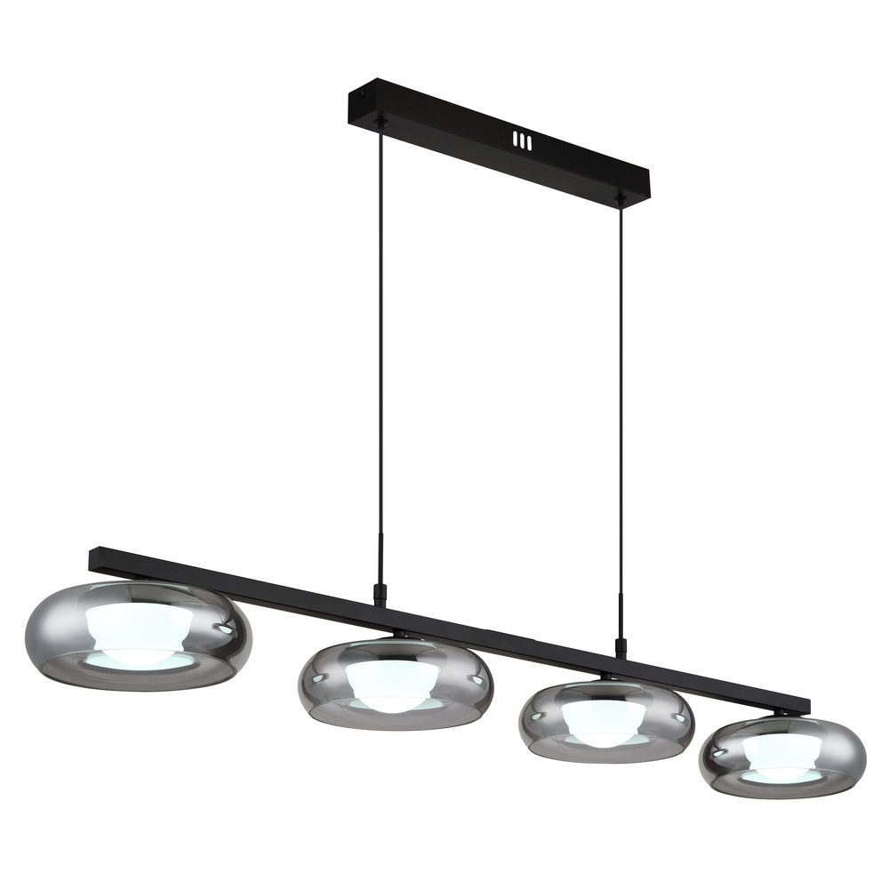 Design pendant lamp Carlene 4-light black Globo 9007371569182